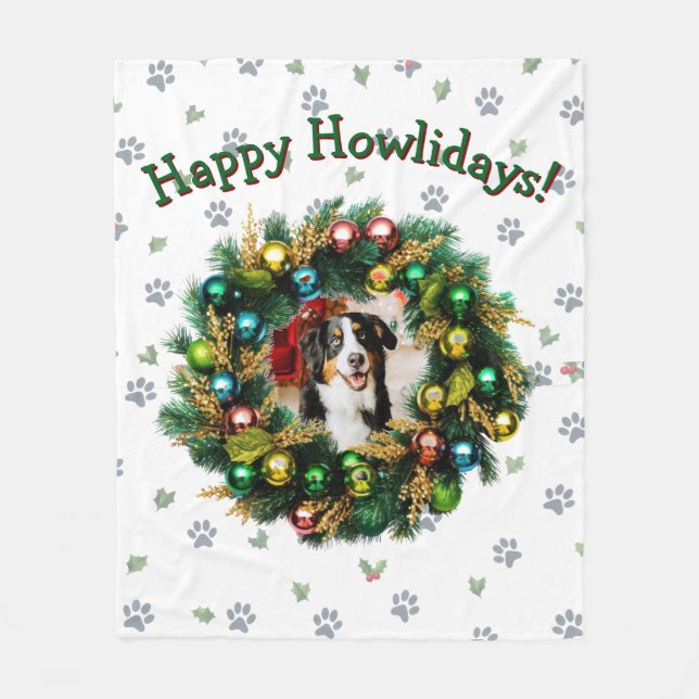 Happy Howlidays Photo Card Fleecedecke (Vorderseite)