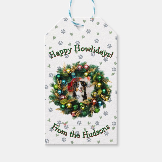 Happy Howlidays Photo Card Geschenkanhänger (Vorderseite)