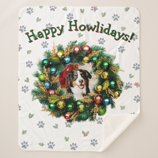 Happy Howlidays Photo Card Sherpadecke (Vorderseite)
