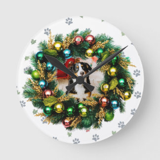 Happy Howlidays Photo Image Runde Wanduhr