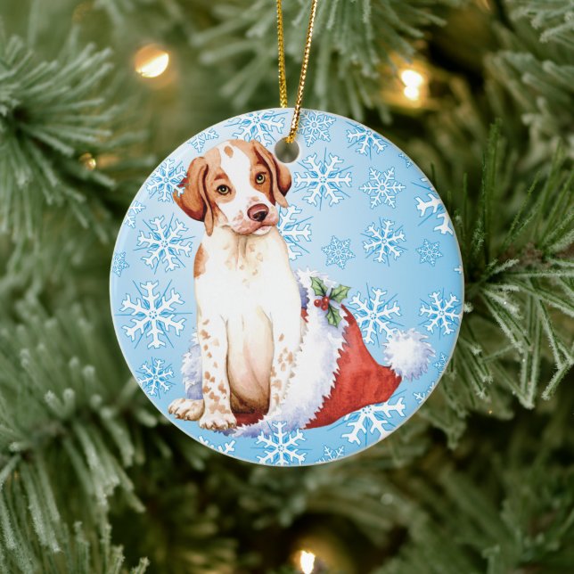 Happy Howlidays Pointer Keramik Keramik Ornament (Baum)