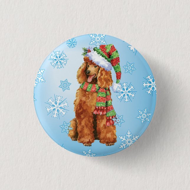 Happy Howlidays Poodle Button (Vorderseite)