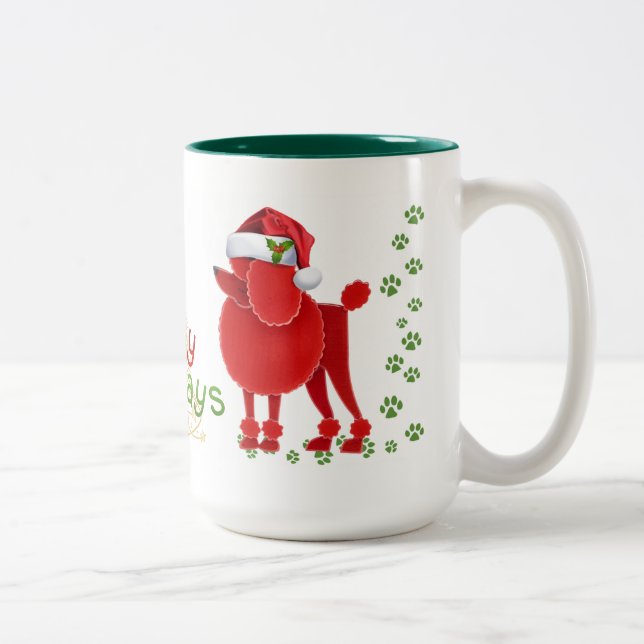 Happy Howlidays Poodle Coffee Tasse (Rechts)