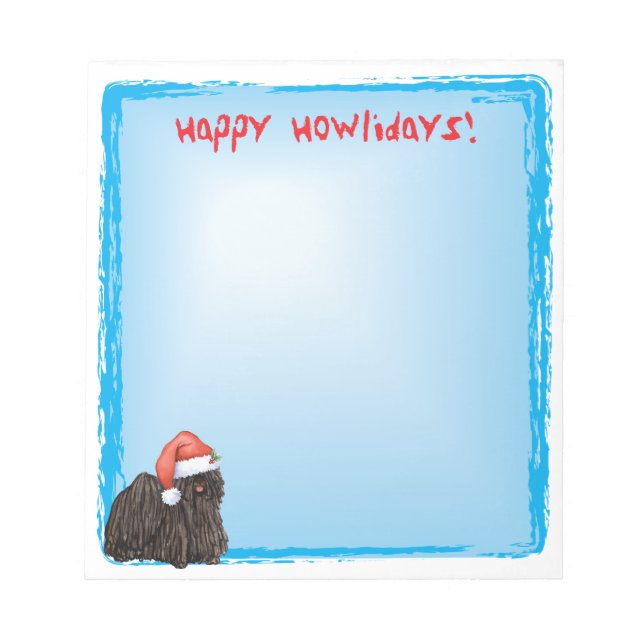 Happy Howlidays Puli Notizblock (Vorderseite)
