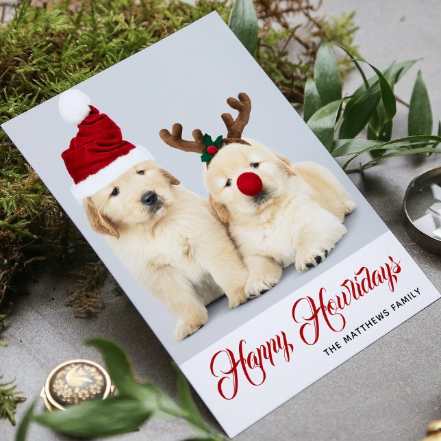 Happy Howlidays Puppy Dog Holiday Foto Weihnachten (Von Creator hochgeladen)