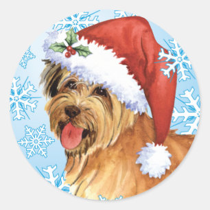 Happy Howlidays Pyrenean Shepherd Runder Aufkleber