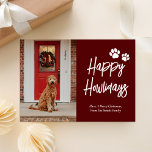 Happy Howlidays Red Calligraphy Pet Foto Feiertagskarte<br><div class="desc">Happy Howlidays Red Gold Calligrafy Pet Foto Holiday Card. Senden Sie Ihren personalisierten und individuell gestaltbaren Urlaub an Freunde,  Kollegen und Familie in schlichten,  eleganten und modernen Foto Design festliche,  natürliche minimalistische Stilkarten! Unter der Kalligrafie finden Sie Ihre persönliche Grußbotschaft in der modernen Typografie.</div>