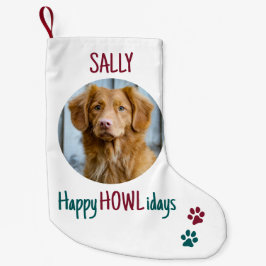 Happy HOWLidays Red Green Christmas Pet Foto Kleiner Weihnachtsstrumpf