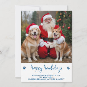 Happy HOWLidays Red Green Puppy Dog Pet Foto Feiertagskarte