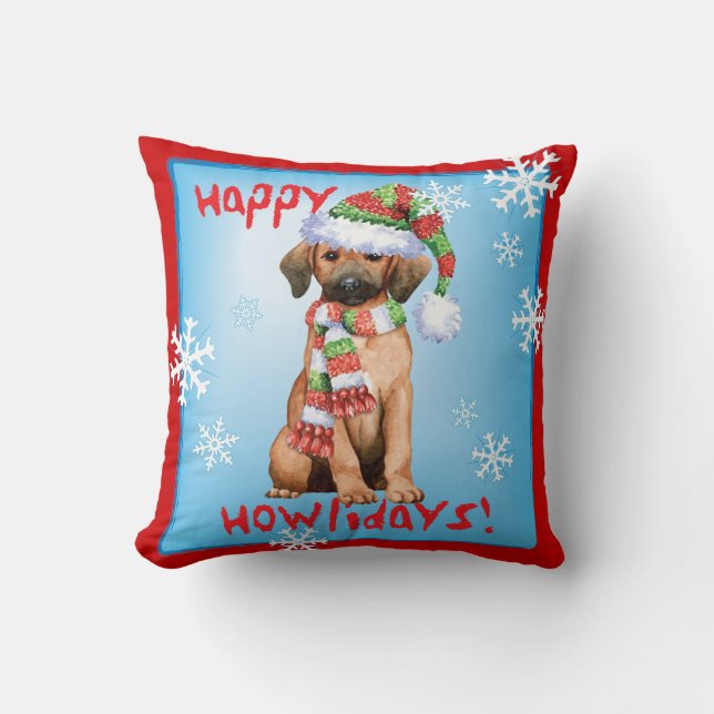 Happy Howlidays Redbone Kissen (Vorderseite)