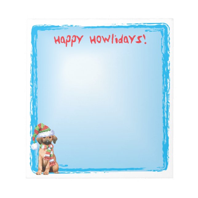 Happy Howlidays Redbone Notizblock (Vorderseite)