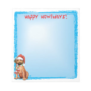Happy Howlidays Rhodesian Ridgeback Notepad Notizblock