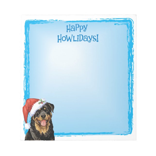 Happy Howlidays Rottweiler Notizblock (Vorderseite)