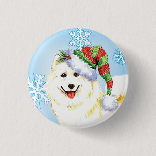 Happy Howlidays Samoyed Button
