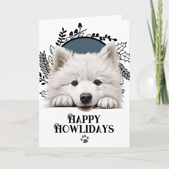 Happy Howlidays Samoyed Dog Weihnachten (Vorderseite)