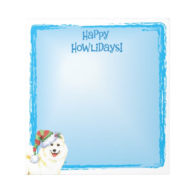 Happy Howlidays Samoyed Notizblock (Vorderseite)