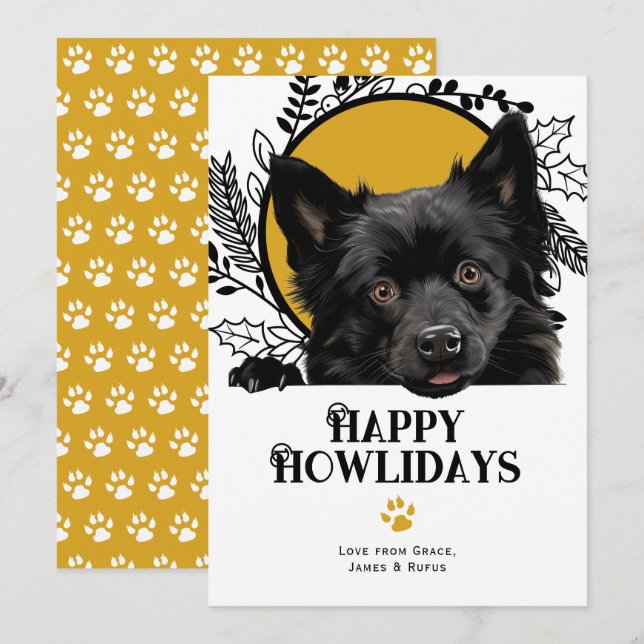 Happy Howlidays Schipperke Dog Weihnachten (Vorne/Hinten)