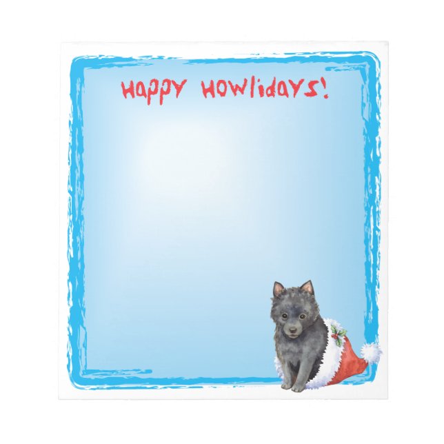 Happy Howlidays Schipperke Notizblock (Vorderseite)