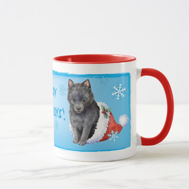 Happy Howlidays Schipperke Tasse (Rechts)