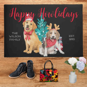 Happy Howlidays Schwarze Runde Fußmatte