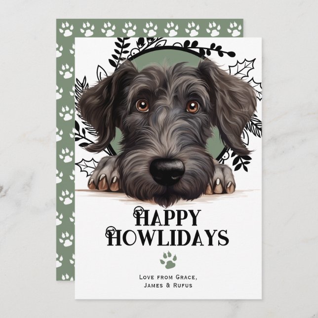 Happy Howlidays Scottish Deerhound Dog Weihnachten (Vorne/Hinten)