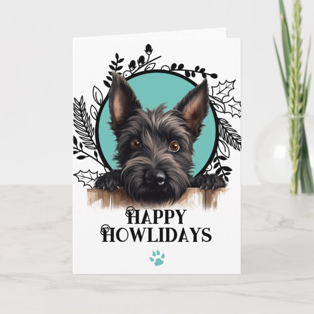 Happy Howlidays Scottish Terrier Dog Weihnachten (Vorderseite)