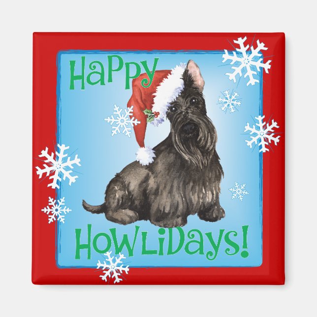 Happy Howlidays Scottish Terrier Magnet (Vorne)