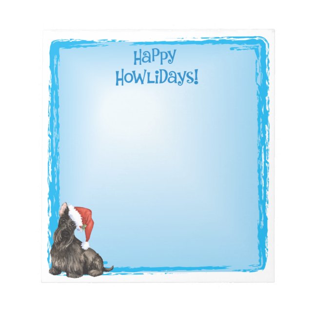 Happy Howlidays Scottish Terrier Notizblock (Vorderseite)