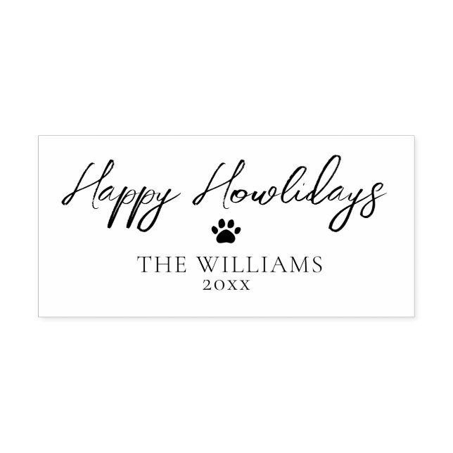Happy Howlidays Script Personalisierte Weihnachten Permastempel (Design)