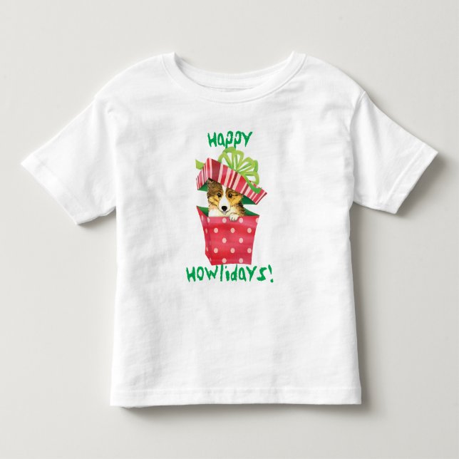 Happy Howlidays Sheltie T - Shirt (Vorderseite)