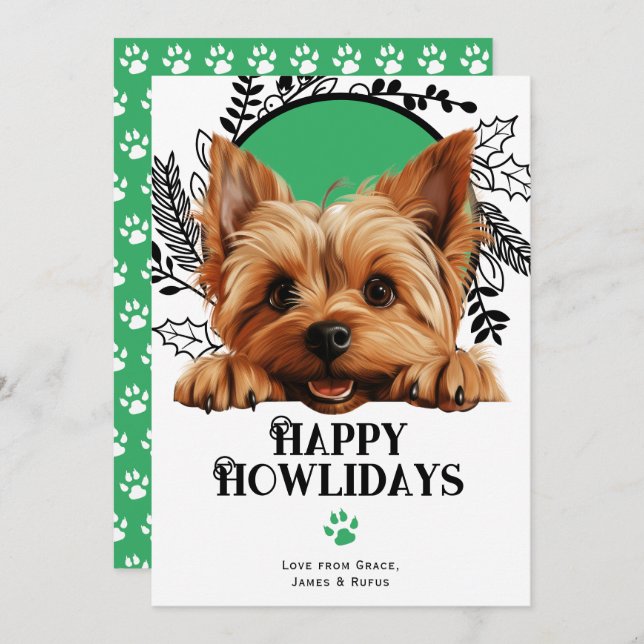Happy Howlidays Silky Terrier Dog Weihnachten (Vorne/Hinten)