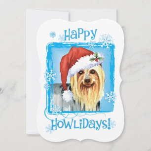 Happy Howlidays Silky Terrier Holiday Card Feiertagskarte