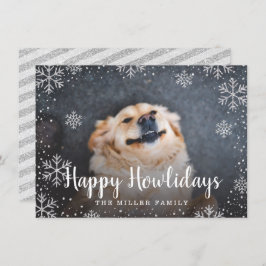 Happy Howlidays Silver Snowflakes Foto Einladung