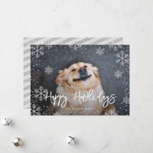 Happy Howlidays Silver Snowflakes Foto Feiertagskarte
