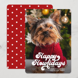 Happy Howlidays Simple Fun Moderner Foto Dog Feiertagskarte