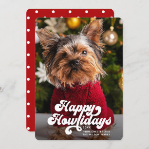 Happy Howlidays Simple Fun Moderner Foto Dog Feiertagskarte