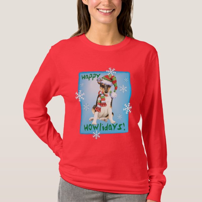 Happy Howlidays Smooth Collie T-Shirt (Vorderseite)
