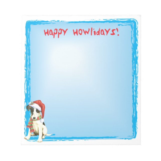 Happy Howlidays Smooth Fox Terrier Notizblock (Vorderseite)