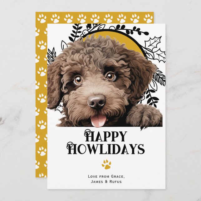 Happy Howlidays Spanish Water Dog Weihnachten (Vorne/Hinten)