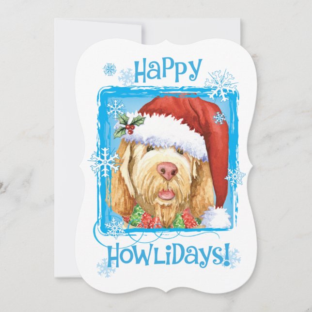 Happy Howlidays Spinone Italiano Ferienkarte Feiertagskarte (Vorderseite)