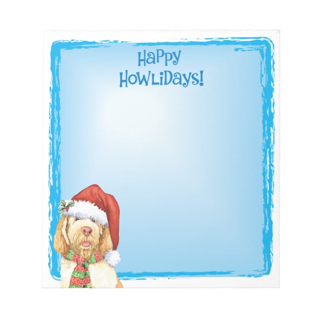 Happy Howlidays Spinone Italiano Notepad Notizblock (Vorderseite)