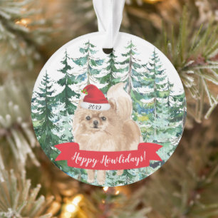 Happy Howlidays Spitz Hunde Weihnachten Ornament