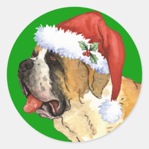 Happy Howlidays St Bernard Runder Aufkleber