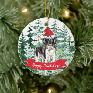 Happy Howlidays Stabyhoun Dog Keramik Ornament