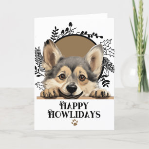 Happy Howlidays Swedish Vallhund Dog Christmas Feiertagskarte