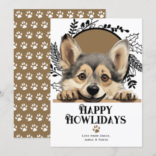 Happy Howlidays Swedish Vallhund Dog Christmas Feiertagskarte