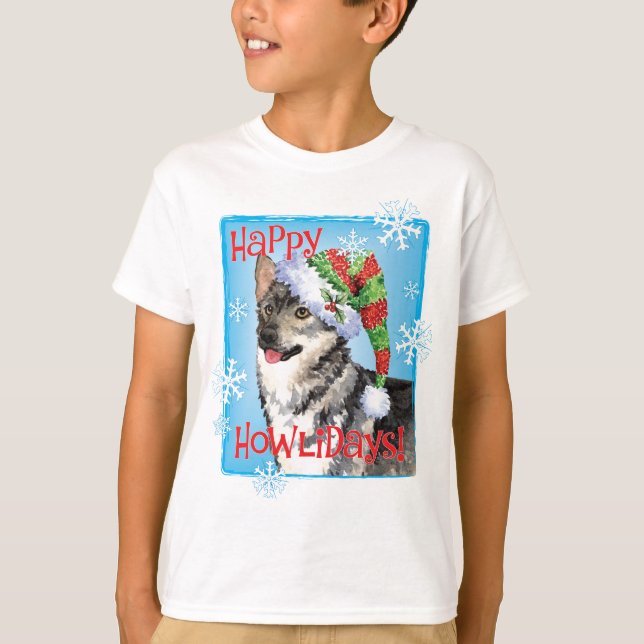 Happy Howlidays Swedish Vallhund T - Shirt (Vorderseite)