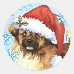 Happy Howlidays Tibetan Spaniel Runder Aufkleber