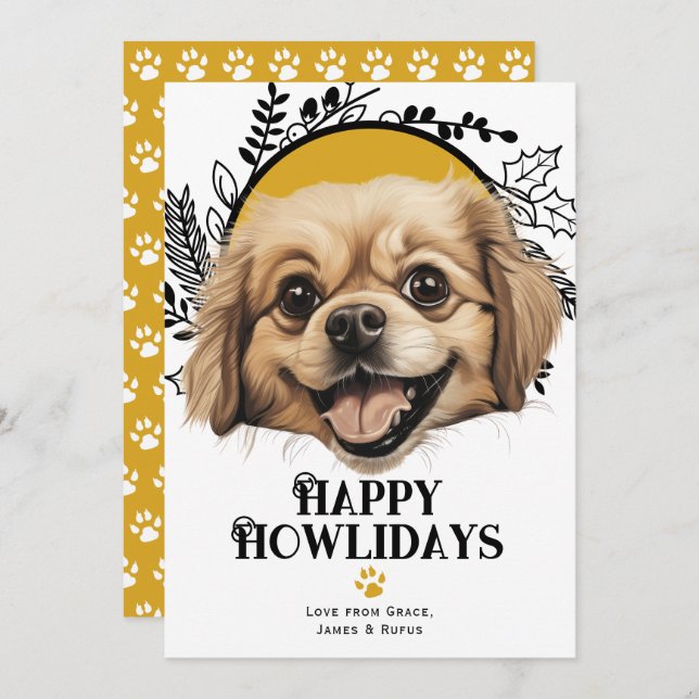 Happy Howlidays Tibetan Spaniel Weihnachten (Vorne/Hinten)