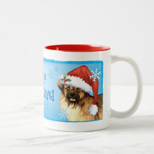 Happy Howlidays Tibetan Spaniel Zweifarbige Tasse